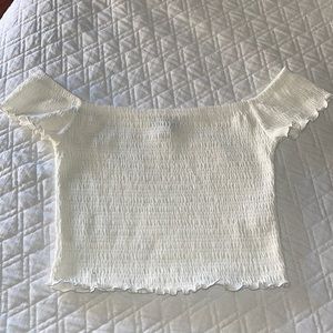 White off shoulder crop top